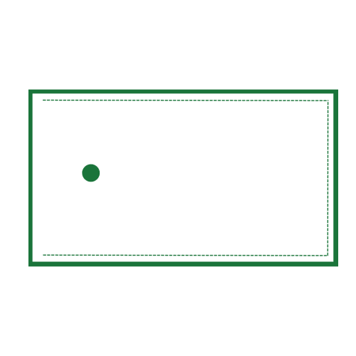 Diagram showing dimensions of a rectangular object.